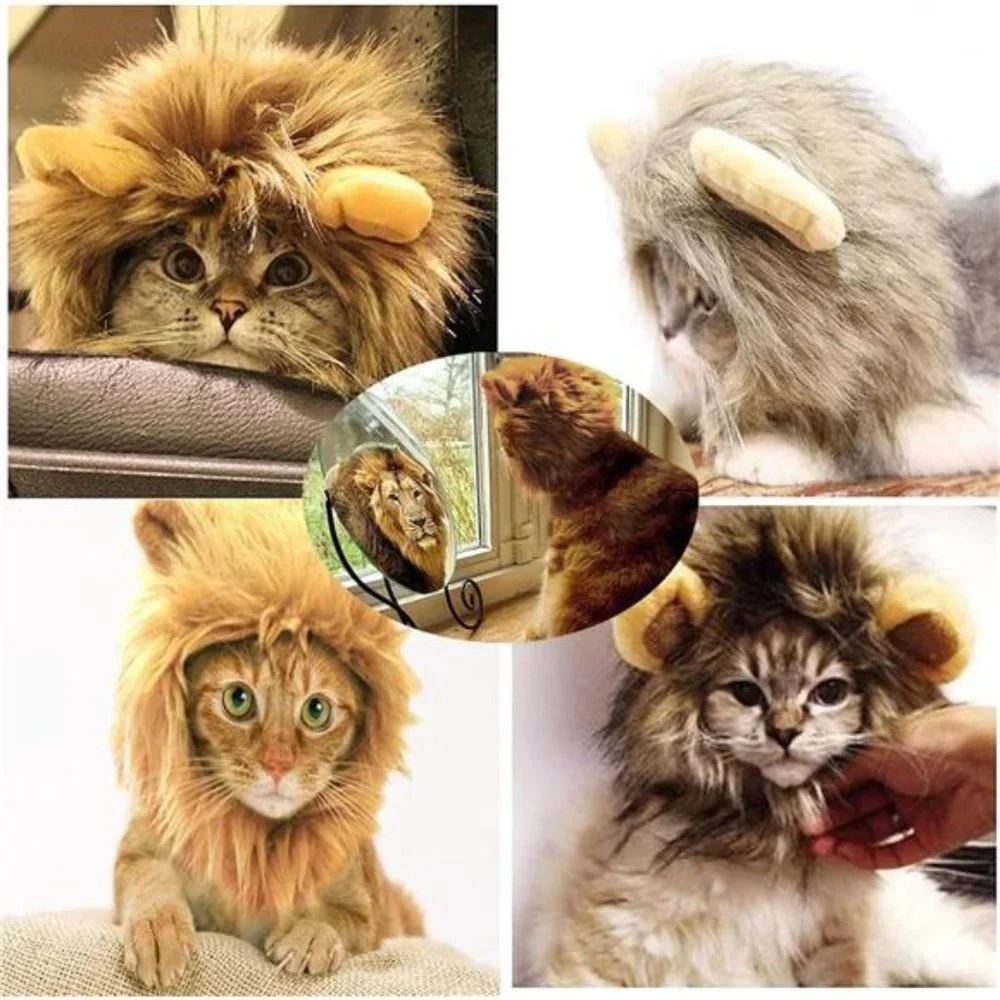 Pet Halloween Costume,Lion Hat for Kittens Puppy Dog Christmas Party Accessories